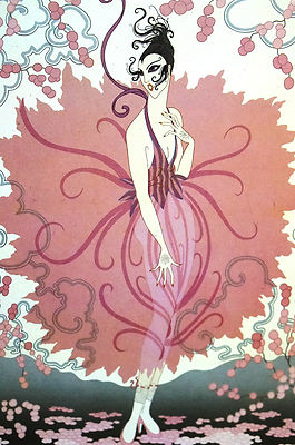ERTE : Art-a-Porter　エルテ　宝飾デザイン Erté – Lady in Pink – Art Deco Fashion Print – 13x19 Giclée