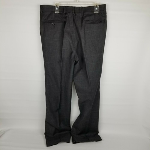 Jos A Bank Travelers Collection Mens Suit 42L Gray Windowpane 36x30 Wool - Picture 11 of 12