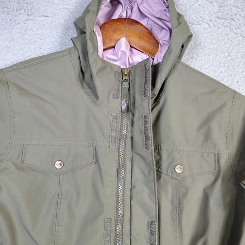The North Face Jacket Girl Large (14-16) Green Pink Full Zip Hooded Outdoor - Picture 10 of 20