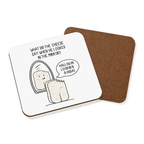 Halloumi Looking Gouda Cheese Joke Coaster Drinks Mat Funny 5055889848477 eBay