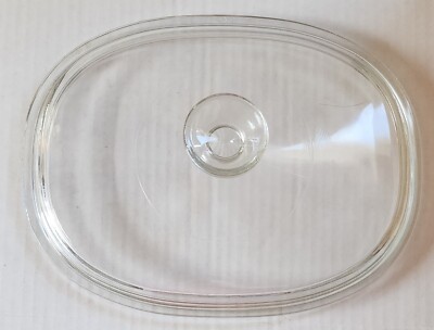 Pyrex F-12-C Clear Oval Smooth Lid  French White F-12-B 1 1/2 quart Casserole