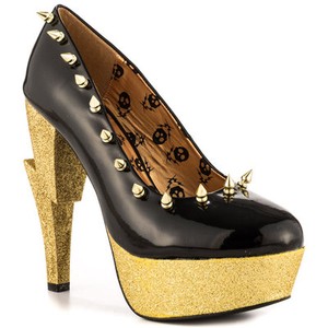 black and gold platform shoes