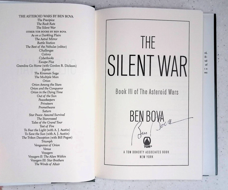 The Silent War by Ben Bova, Asteroid Wars, Signed, 1st Edition, Hardcover, 2004 - Image 3 of 4