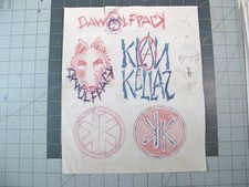 vtg 1990s hip hop  Original art Joe Buck concept logo Da Wolfpack Klan Killaz C