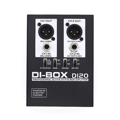 DI-Box DI20 Professional 2CH Active DI Box Active Direct Box + GND Lift Switch