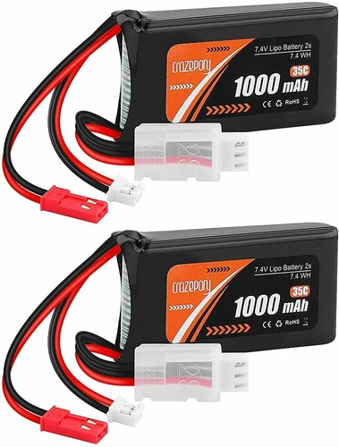 1000mAh 35C 7.4V 2S Lipo Battery Battery with PH2.0+JST Plug For WL Toys RC Car - Picture 2 of 8