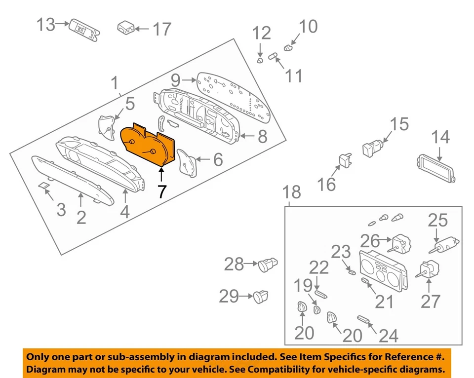 Used Speedometer Gauge fits: 2003 Hyundai Elantra cluster only MPH US market GLS - Image 3 of 4