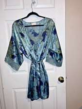Vintage EXPRESSIONS By CALIFORNIA DINASTY Satin Nightgown Slip with Robe Set M