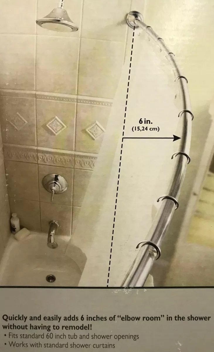 Moen 60 inch Curved Shower Curtain Rod w Decorative Covers