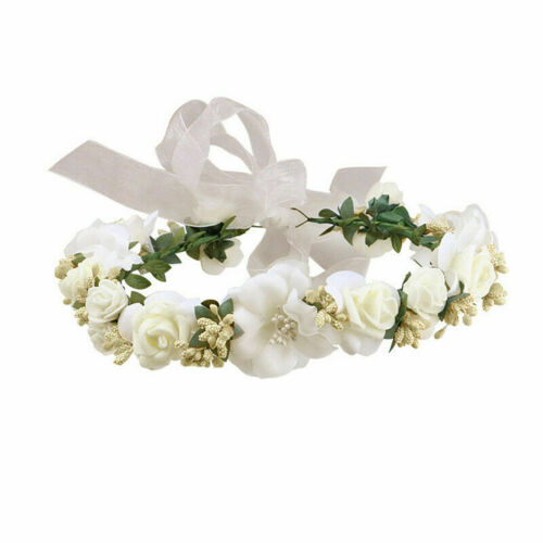 Women Girl Crown Wreath Wedding Flower Headband Garland Hair Band Floral Garland - Picture 4 of 16