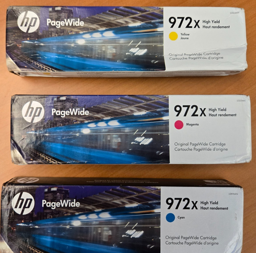 HP 972X (Sealed) Magenta, Cyan & Yellow Ink Cartridges - Expire Date June 2027
