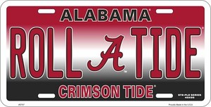 Alabama Bama Roll Tide Embossed Metal License Plate Sign ...
