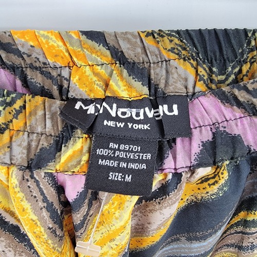 Mix Nouveau Women's Medium Flared Maxi Boho Geometric Elastic Waist Skirt NWT - Picture 3 of 5