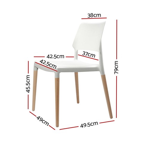 Artiss 4x Dining Chairs Belloch Replica Stackable Kitchen Chair Plastic Wooden - Picture 2 of 7