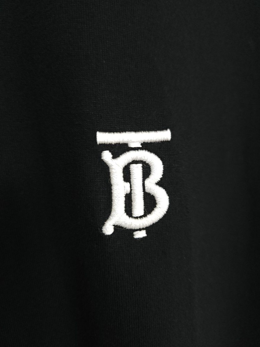 Burberry Black TB Embroidered Logo Men's T-Shirt 8014020