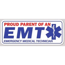 6 Inch Proud Parent Of An EMT Emergency Medical Technician Star Of Life Sticker