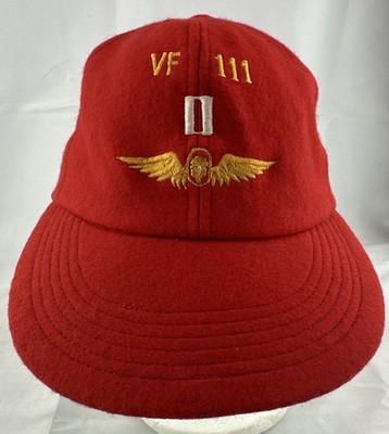 Vintage US Navy Sundowners VF-111 Angry Omar Wool Felt Cap Top Gun