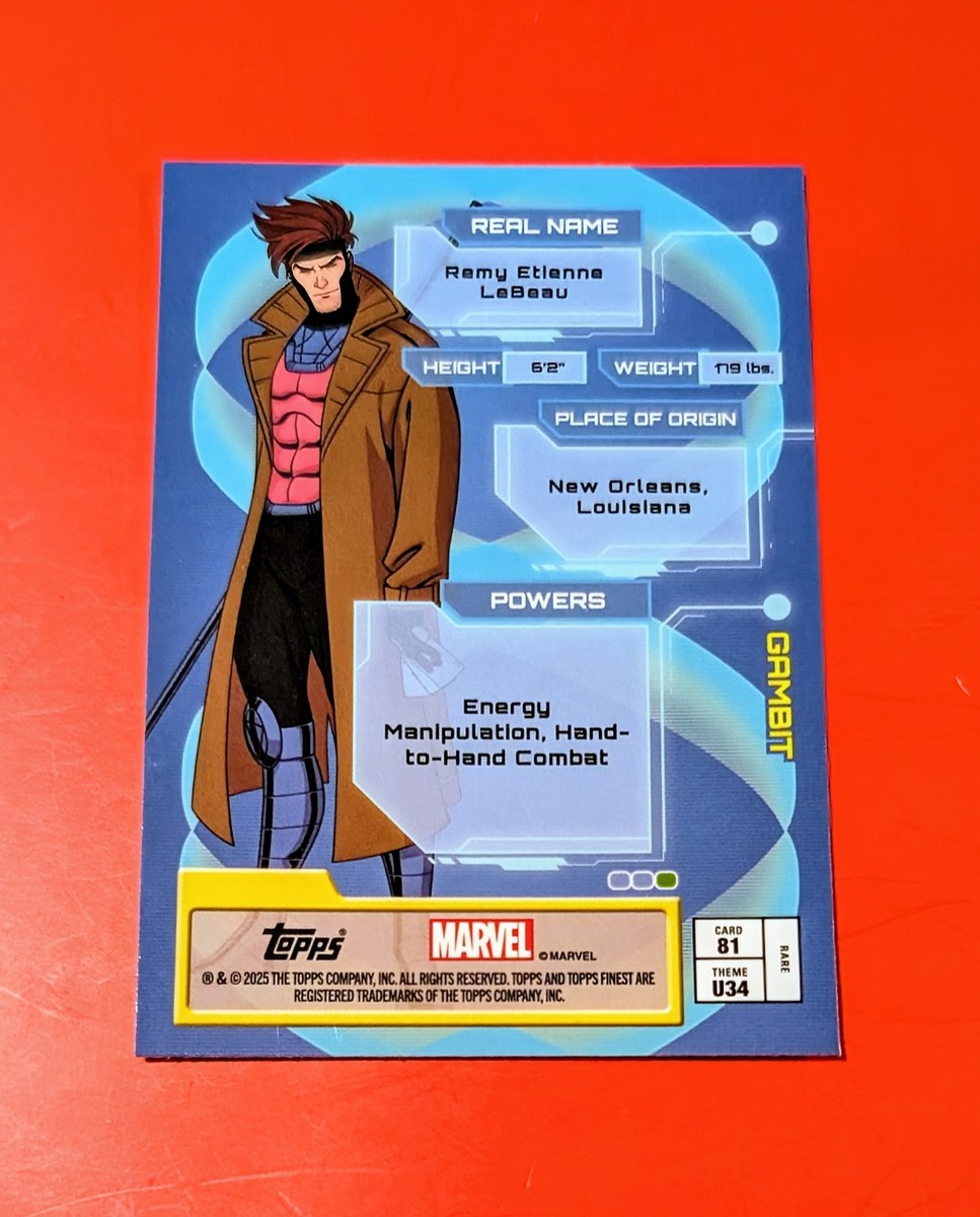 X-MENトランプ Gambit 2025 Topps Finest X-Men 97 #RI-7 Remember It - X