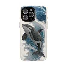 For iPhone / Galaxy / Pixel   Tribal Orca Killer Whale Phone Case