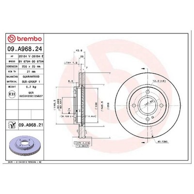 2x Brembo Scheibenbremse vorne 26198045