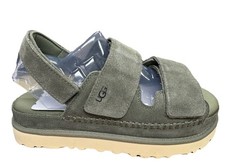 Ugg Goldenstar Slingback Platform Suede Sandal Black Moss Green Chestnut 1141493