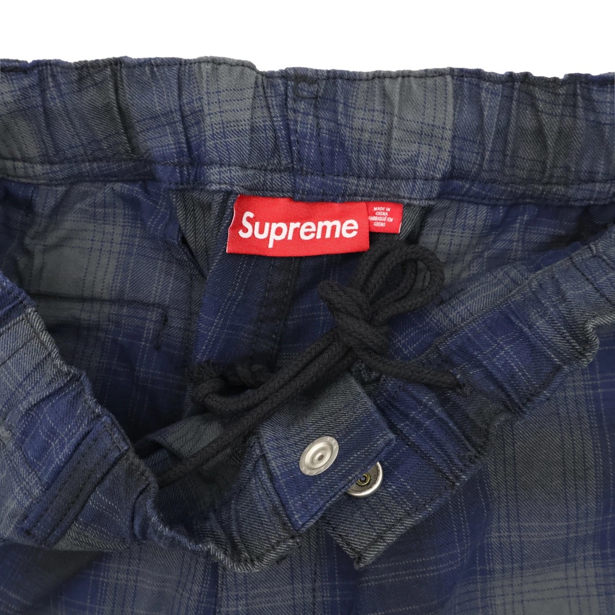 Supreme Shadow Plaid Cargo Short Navy | eBay