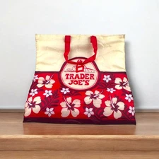 Trader Joe's 18” Insulated Reusable Grocery Bag Hawaiian Hibiscus Flower Retired