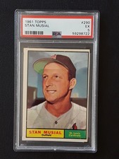 1961 Topps Stan Musial Baseball Card. #290 PSA 5. St. Louis Cardinals HOF....