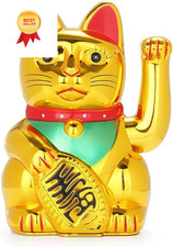FIOTOK Maneki Neko, Lucky Fortune Cat, Japanese Cat with Waving Arm...