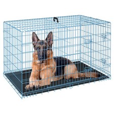 FDW Dog Crate Dog Cage Pet Crate for Large Dogs 48 Inch Folding Metal Pet Cage D