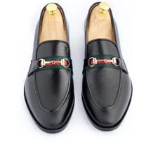 Handmade Men Black Moccasin Shoes, Dress Formal Slip On Shoes ON SALE!