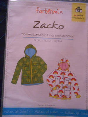 Schnittmuster Bogen farbenmix Sommer Parka  Gr.86-164
