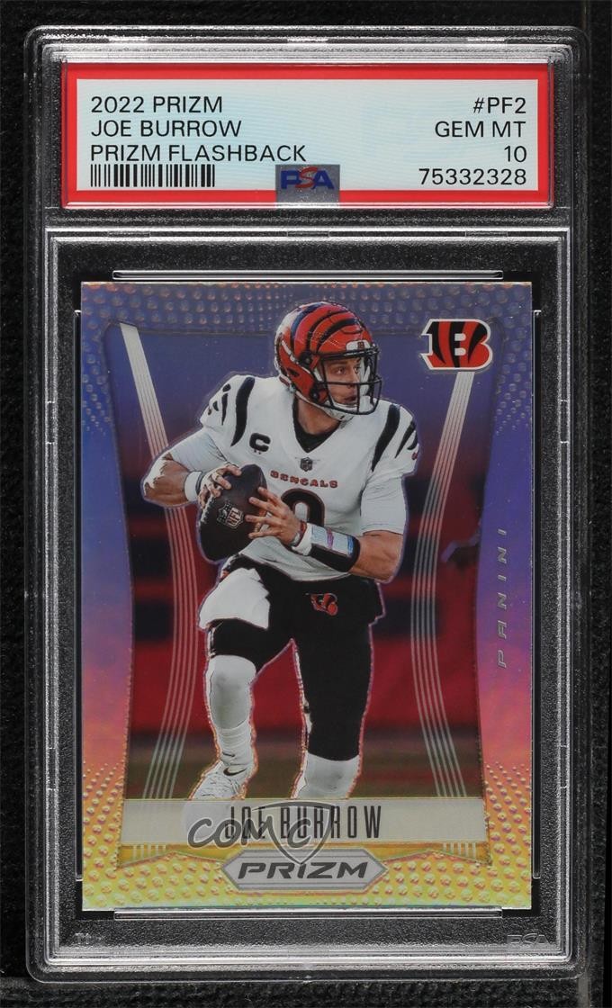 2022 Panini Prizm Prizm Flashback Silver Prizm Joe Burrow #PF-2 PSA 10 GEM MT