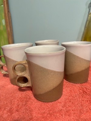 Bennington potters double trigger handle four Bennington Vermont 1340 mugs