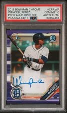 2019 BOWMAN CHROME PROSPECTS AUTOS WENCEEL PEREZ CPAWP PURPLE REF. PSA 10 /250