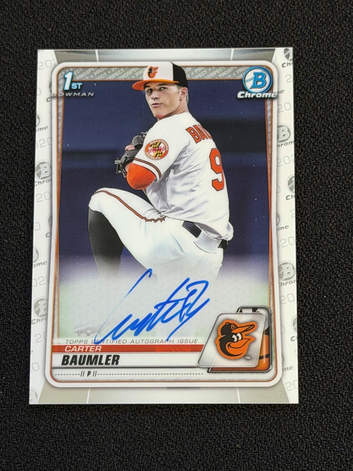 2020 Bowman Chrome 1st Carter Baumler Base Auto Orioles HOT ROOKIE RC Autograph