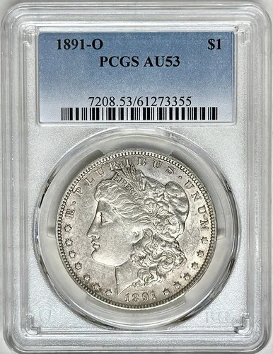 1891 O MORGAN SILVER DOLLAR PCGS AU53