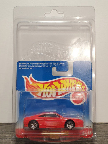 XRare 1996 Hot Wheels Ferrari 348 Red Corgi European Short Card 95546 1:64 NIP - Picture 1 of 11