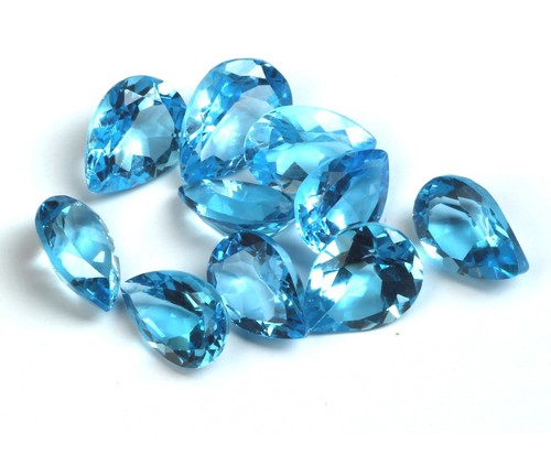 Natural AAA Swiss Blue Topaz Pear Cut Loose Gemstone For Making All Type Jewelry - Picture 4 of 14