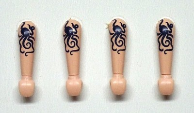 4 x ARM HAUTFARBE NACKT + TATTOO OCTOPUS PLAYMOBIL zu Garde Pirat Matrose A53