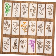 Flower Stencils for Painting on Wood, 18Pcs Reusable Wildflower Stencils