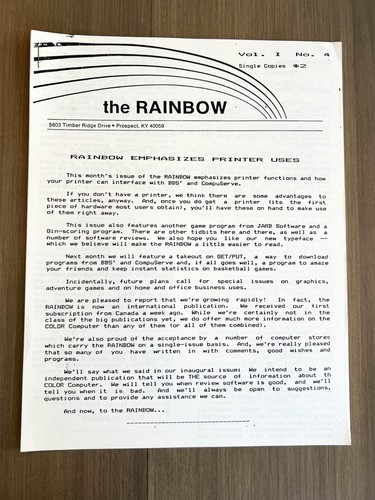 Rare! Tandy Color Computer 'the RAINBOW' Magazine Vol. 1 No. 1 - 12 Complete! - Picture 5 of 13
