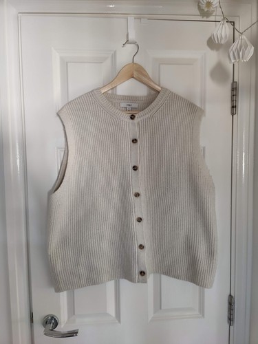 Marks and Spencer Tank cream knitted tank button XL