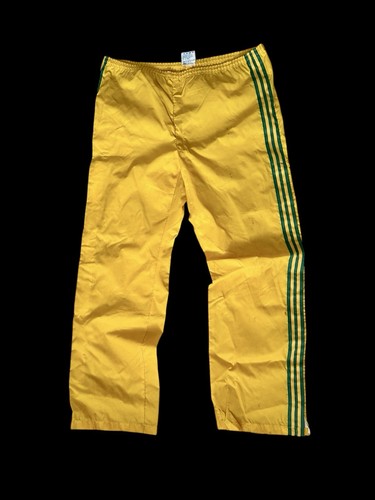Vintage 80’s Adidas Jamaica Olympic Track Pants Size XL Yellow Green Distressed - Picture 5 of 15