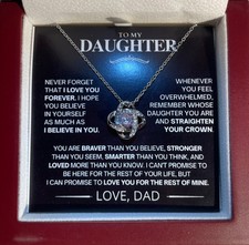 Love Knot Necklace Gift From Dad to Daughter "Never Forget that I Love You"