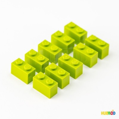 Lot of 10 Genuine LEGO Lime 1x2 3004 Building Bricks Blocks Parts & Pieces NEW