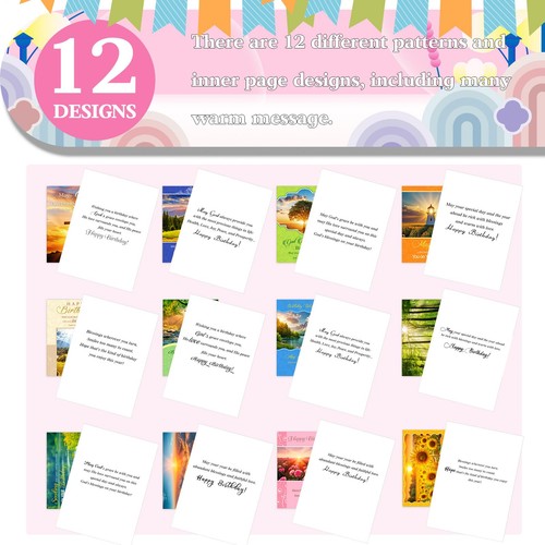 120 Pack Christian Birthday Cards 4.5x6.2 Inch with Envelopes & Stickers - Picture 6 of 6