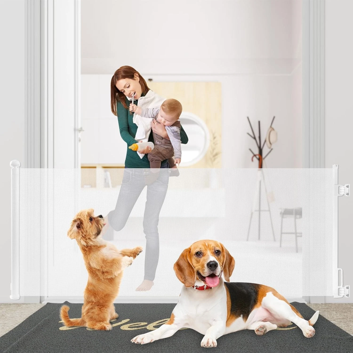 Retractable Baby Safety Gate 180cm Wide 80cm Tall Stair Door Pet Barrier (White)
Opens in a new wind