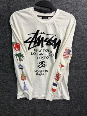 STUSSY New York Los Angeles Tokyo London Paris Long Sleeve Medium