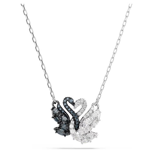 Ciondolo cigno Swarovski zirconi, cigno, nero, rodiato 5705721 - Foto 1 di 5